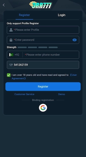 3RR777 Game Register