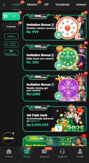 BV999 Bonuses