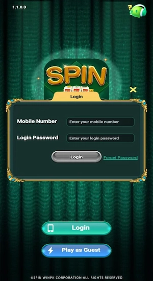 Spin win PK Game Register