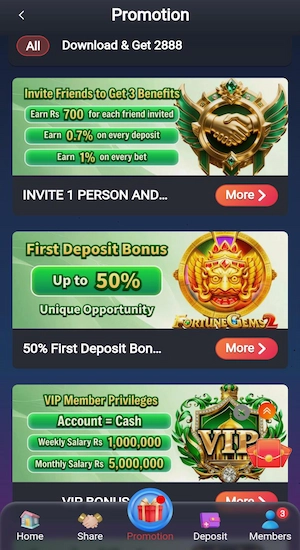 2888Bet Game Bonuses