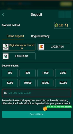 2GO Game Deposit
