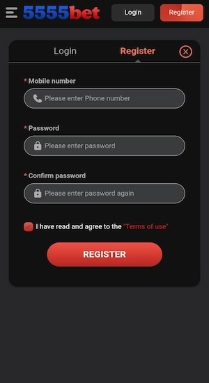 5555bet Game Register
