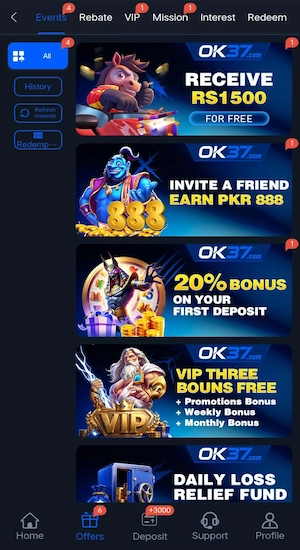OK37 Game Bonuses