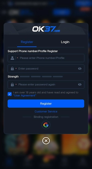 OK37 Game Register