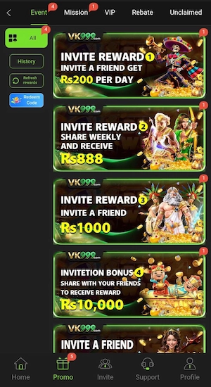 VK999 Game Bonuses