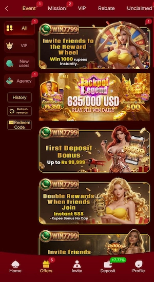 WIN 7799 Game Bonuses