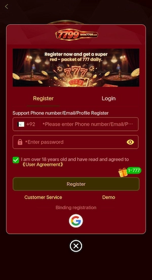 WIN 7799 Game Register