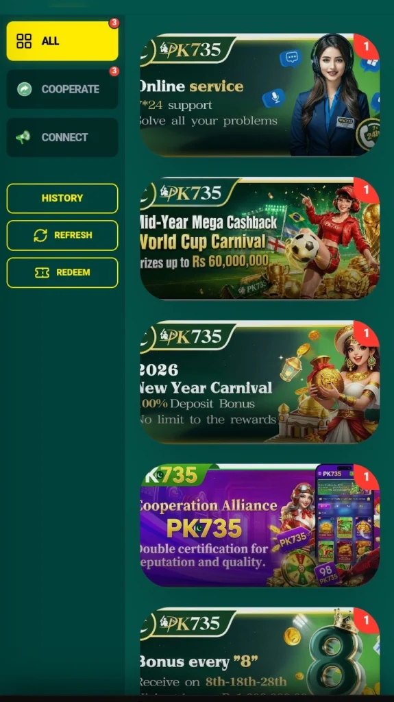 PK735 Game Bonuses
